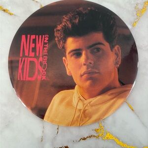 Vintage 80s 90s New Kids on the Block Jordan Knight Giant Button